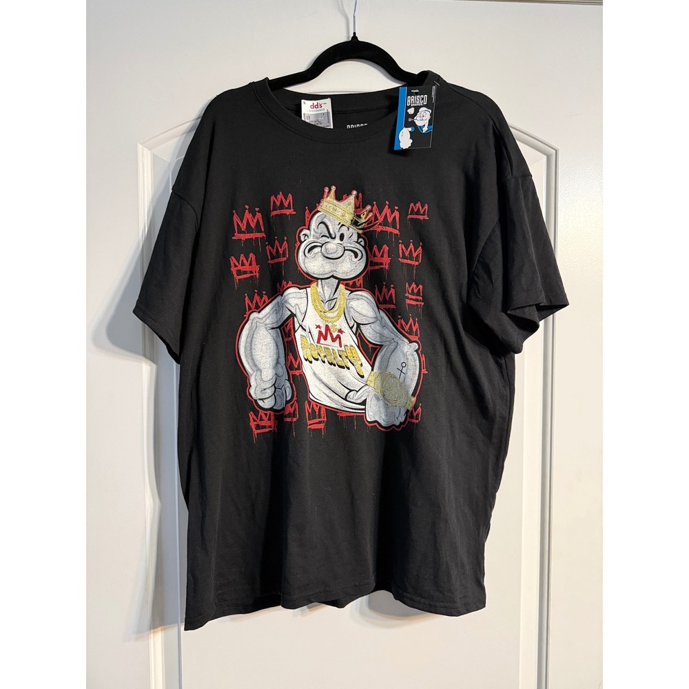 Brisco Brands Popeye Graphic T-Shirt XL Black NEW Royalty Streetwear Tee